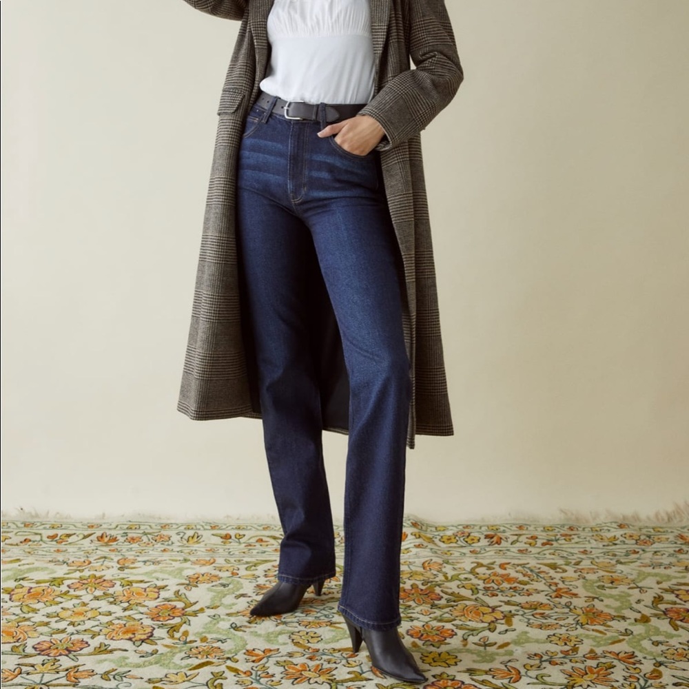 Reformation Dark Blue Boot Cut Jeans